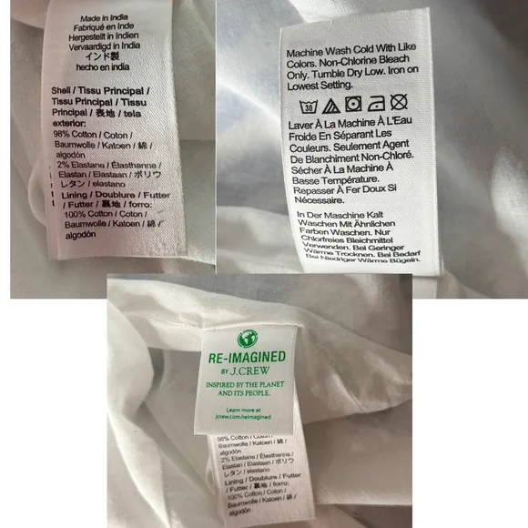 J. Crew Poplin Puff Sleeve Blue Striped Tiered Midi Ruffle Dress Size 4 GUC! - Picture 16 of 16